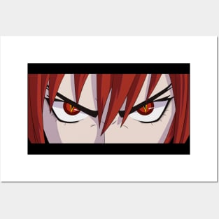 Red demon anime eyes Posters and Art